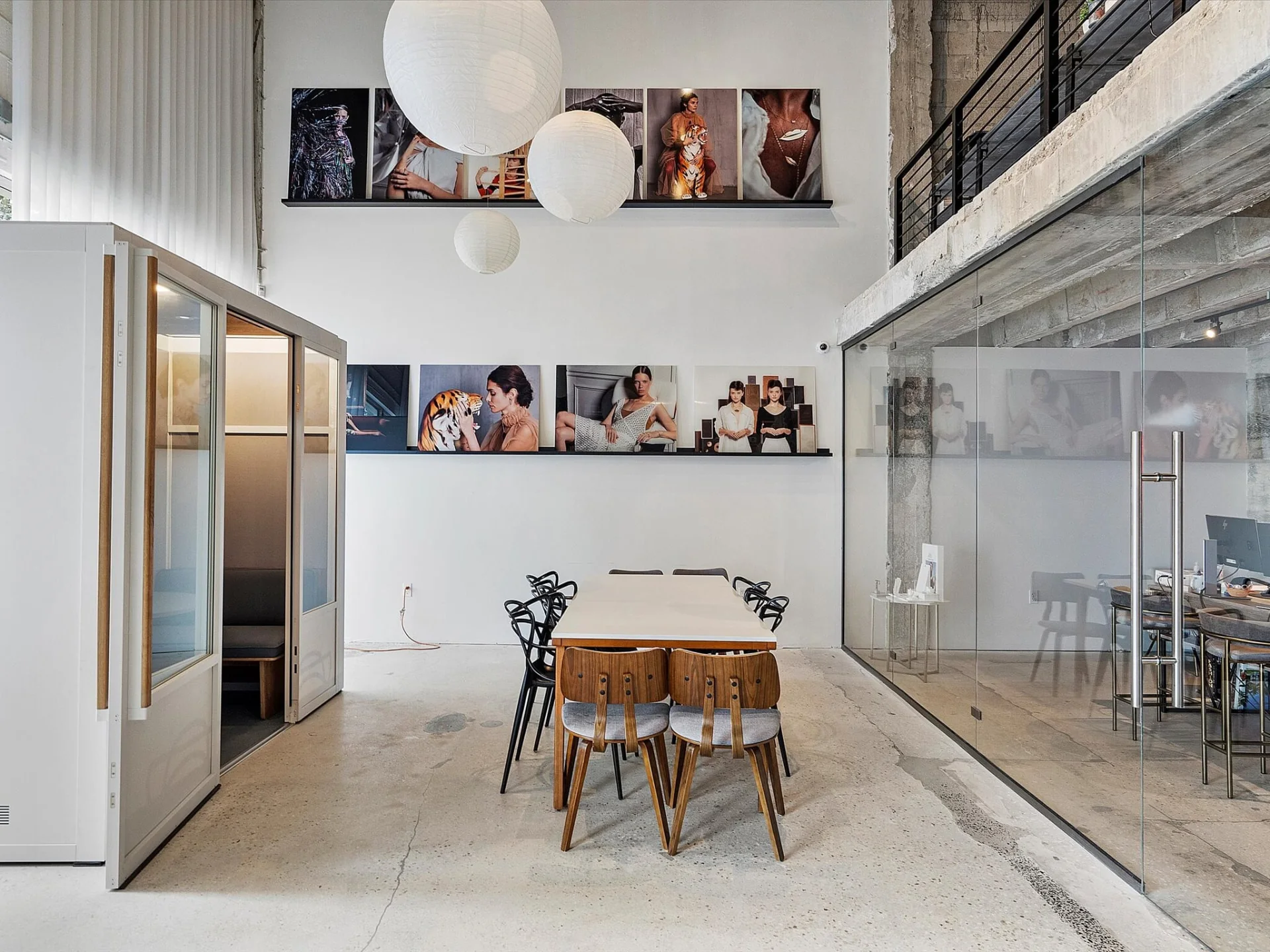 The Lynqos studio space in Miami — a bright loft meeting room