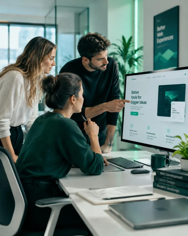 LYNQOS web team collaborating on a website project
